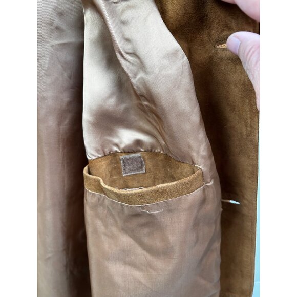 Vtg Vinci Vera Pelle Suede Italian Jacket XL 46-48 Genuine Leather Buttery Soft - Picture 13 of 16